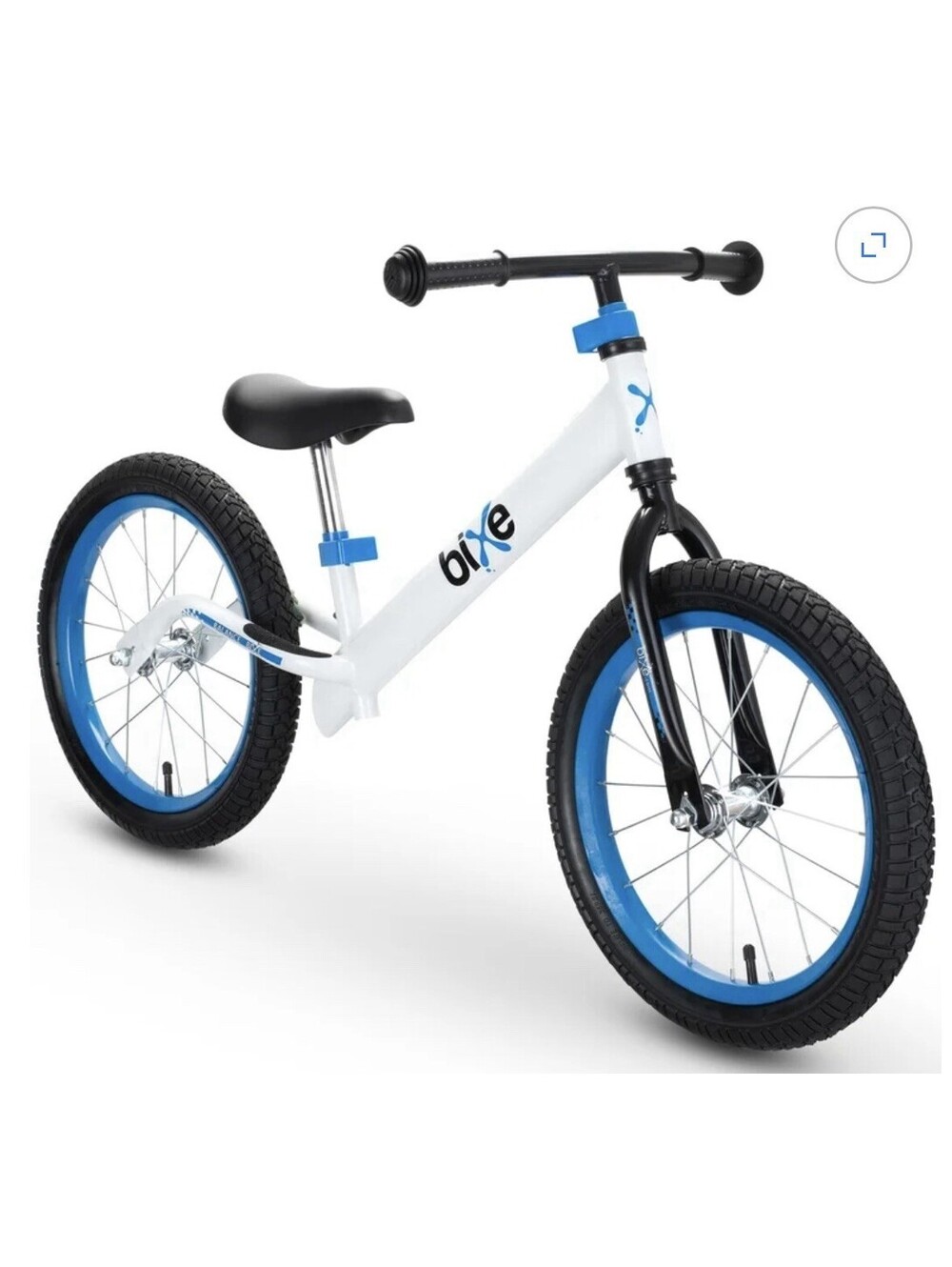 Bixe 16” Kids Balance Bike No Pedal Training Bicycle Ages 4-9 Adjustable Blue